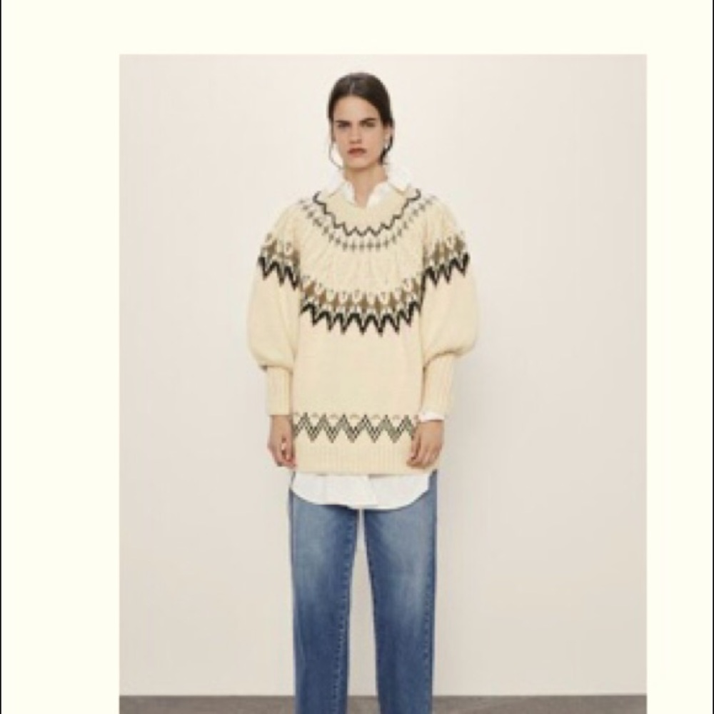 New without Tags- ZARA F/W 2020 - Wool blend jacquard sweater